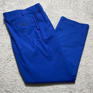 Lauren Ralph Lauren Mens Royal Blue Dress Pants 42W x 30L Flat Front Trousers